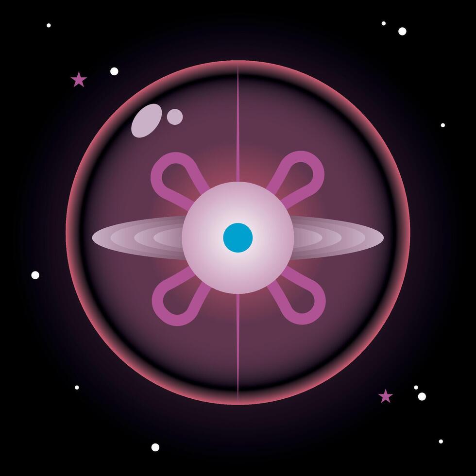 Futuristic glowing atom. vector