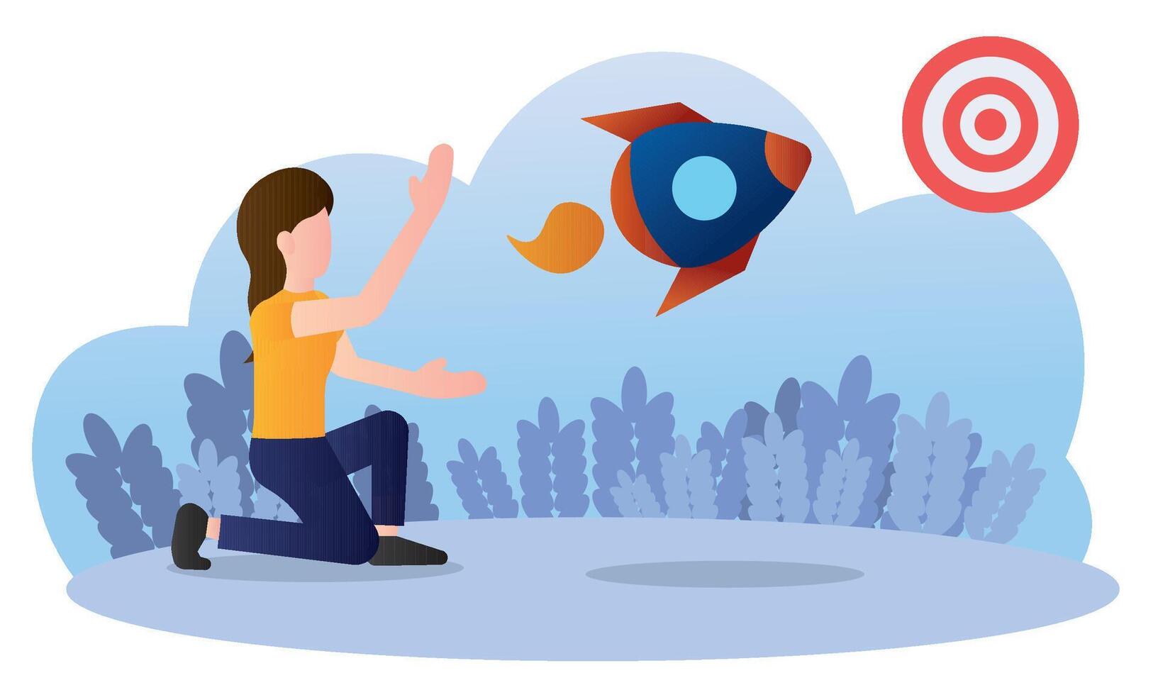 Rocket launch to target. vector