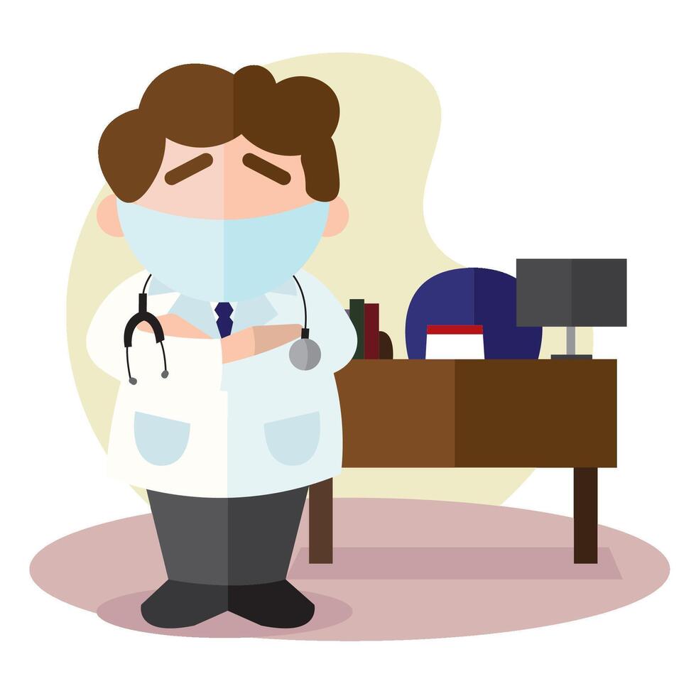 Isolated doctor professions cartoon illustration vector