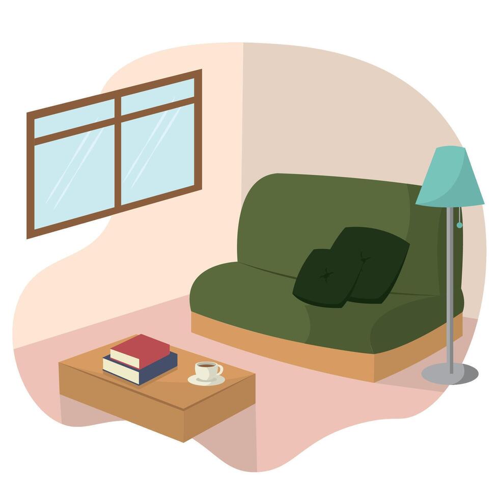 Isolated living room hygge illustation vector