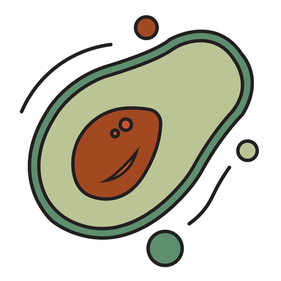 Isolated slice of an avocado icon vector