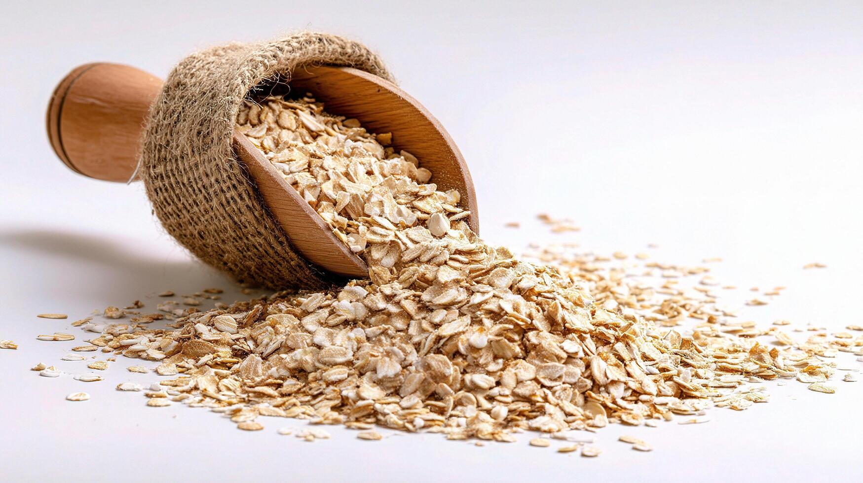 Oats are a good source of fiber and protein photo