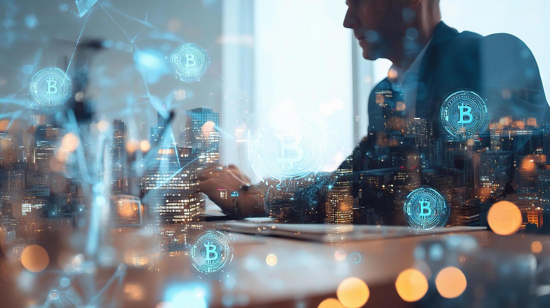 Bitcoin and blockchain technology in the business world photo