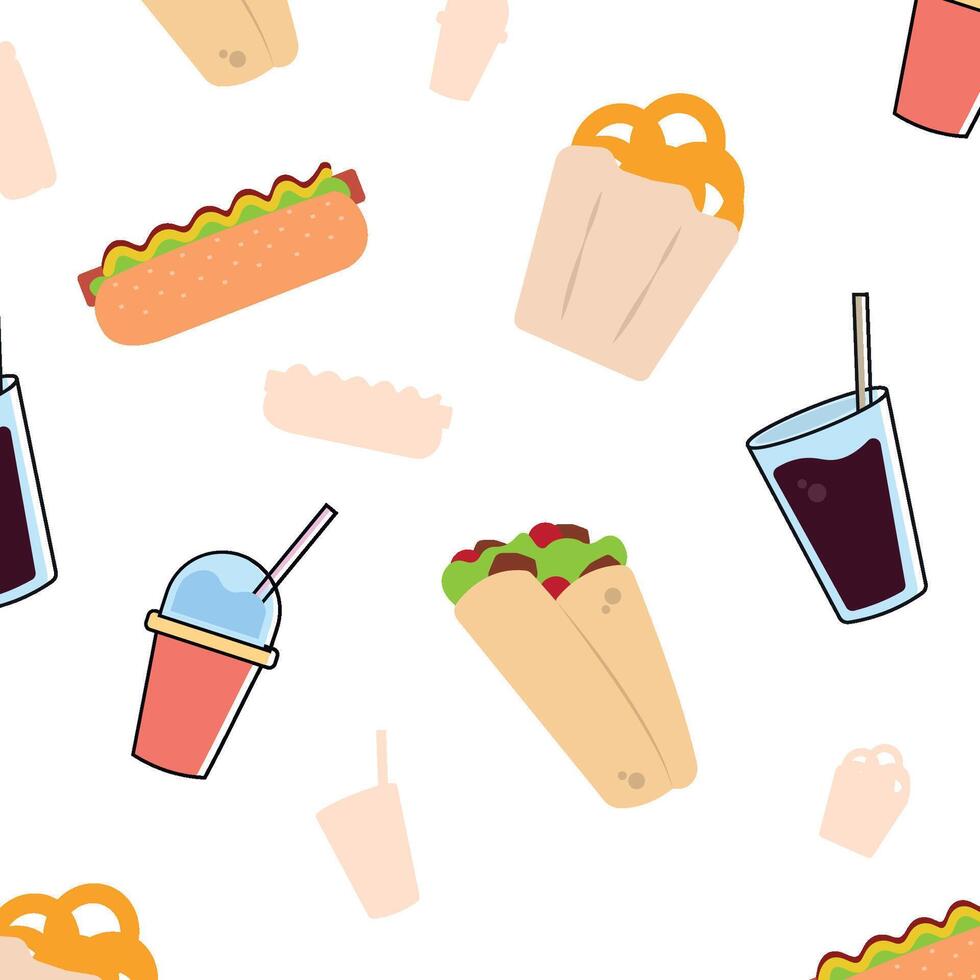 Wraps and drinks pack. vector