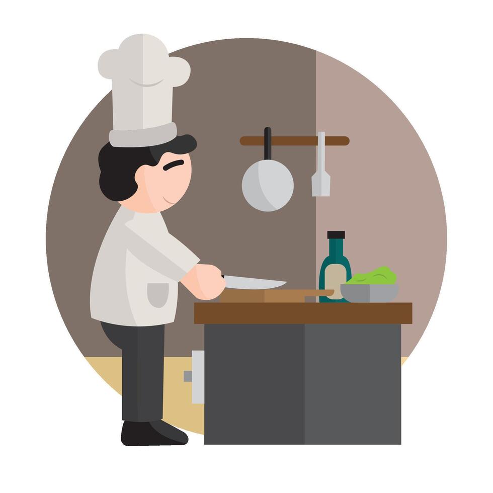Isolated chef professions cartoon illustration vector