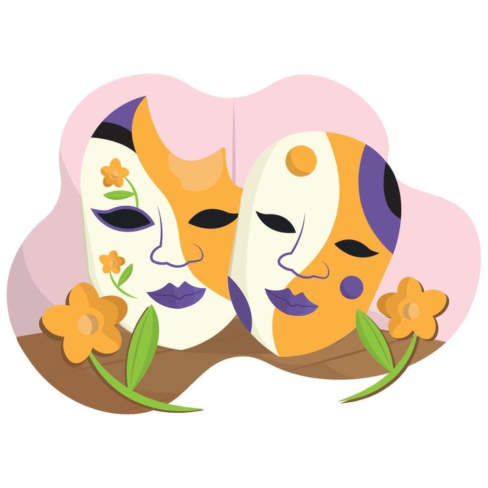 Venetian carnival face masks. vector