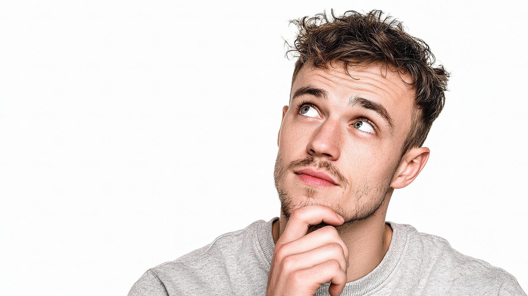A man is thinking about something photo