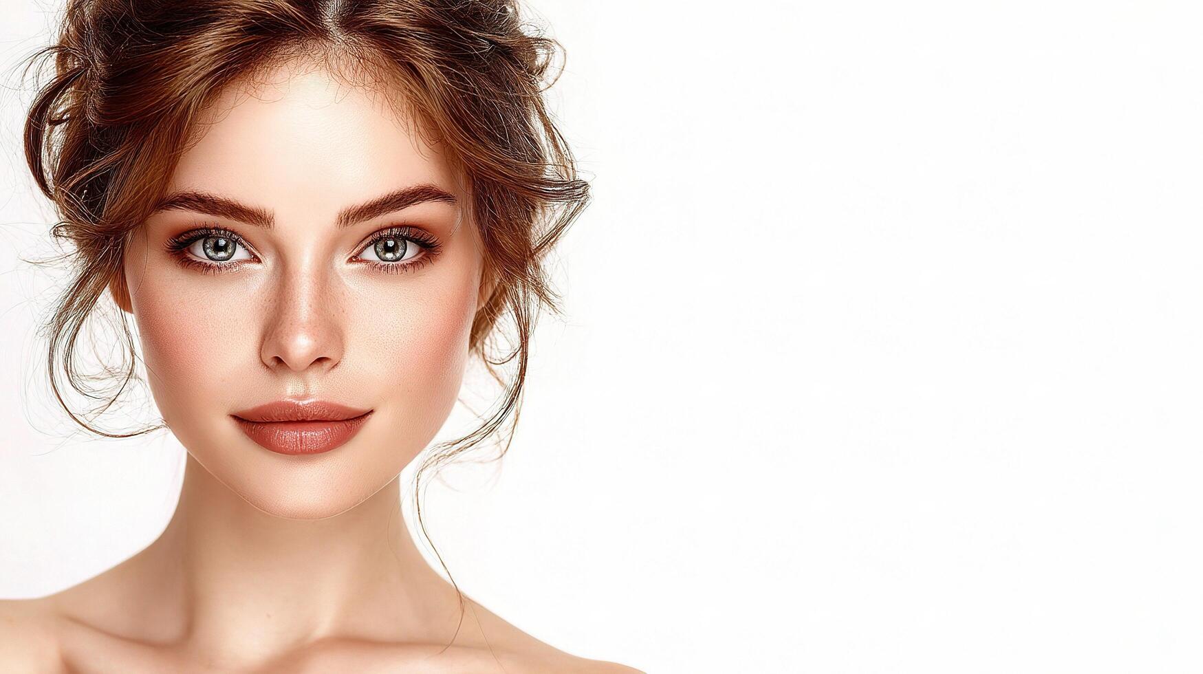 A woman with beautiful eyes and a beautiful face photo