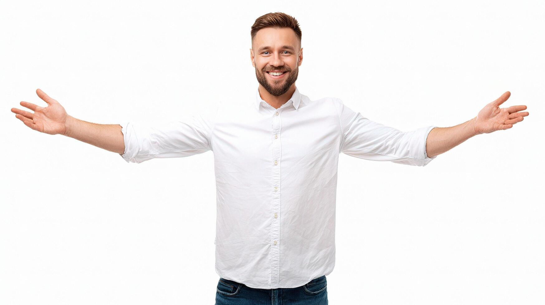 A man with his arms outstretched photo