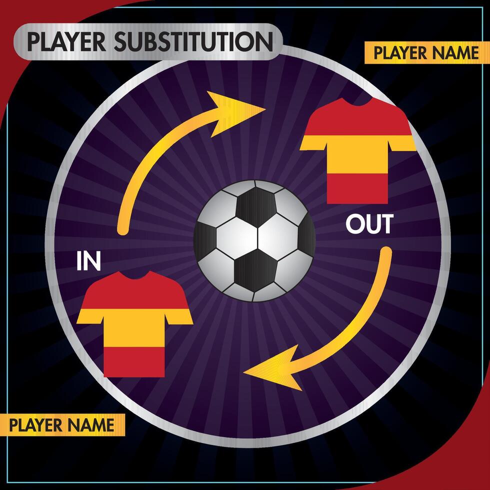 Player substitution graphic. vector