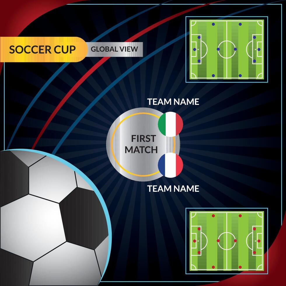 Soccer cup match preview. vector