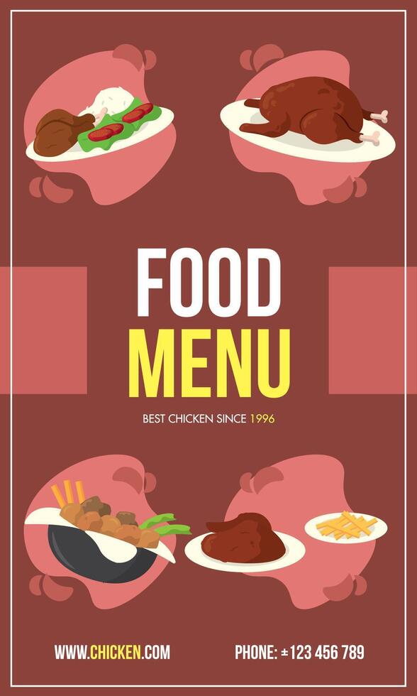 Flat food menu cover. vector