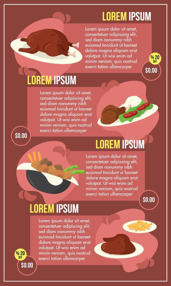 Food menu detail layout. vector