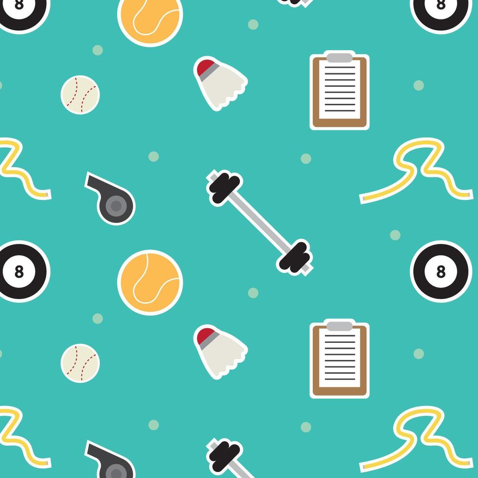 Seamless pattern with sports icons. vector