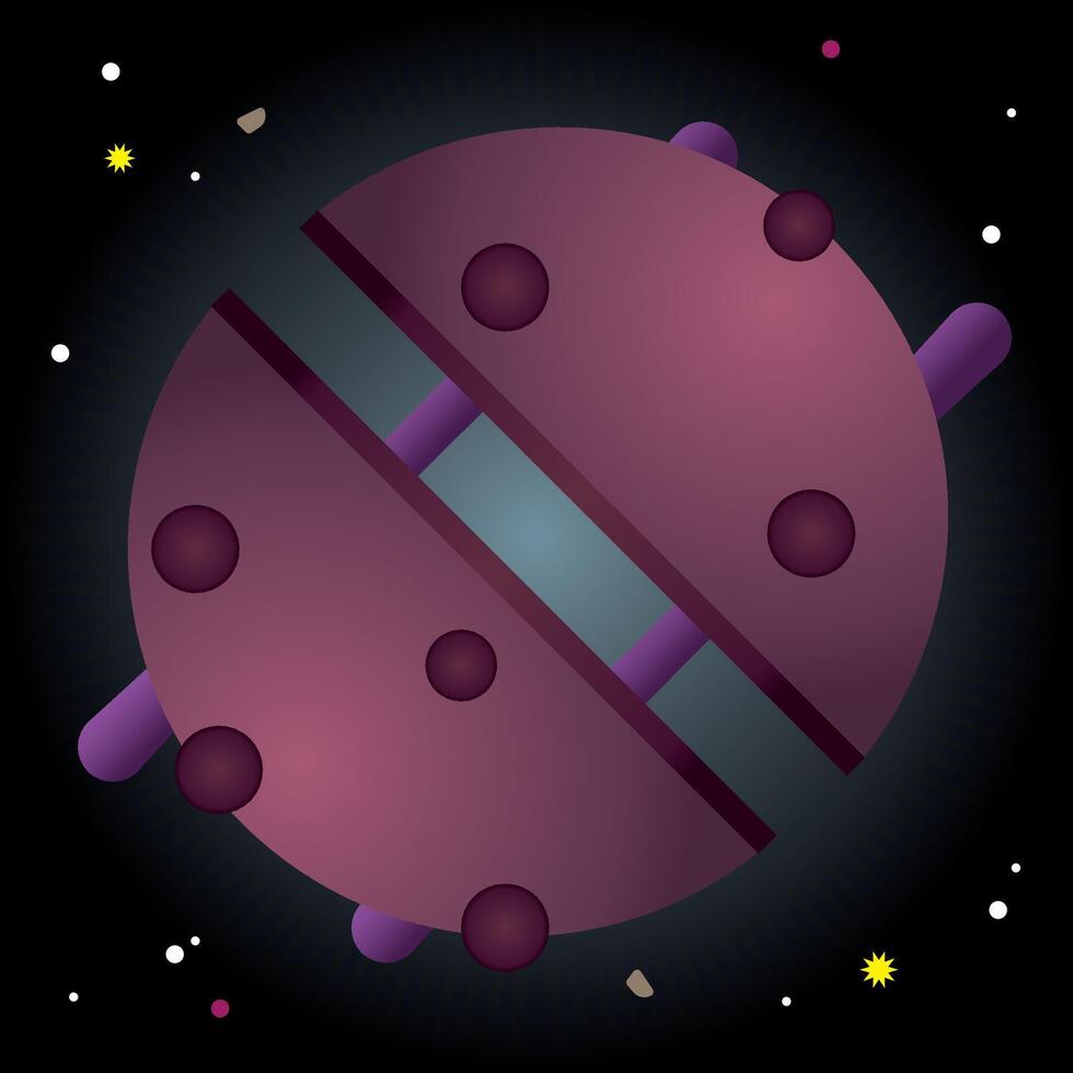 Mechanical alien sphere. vector