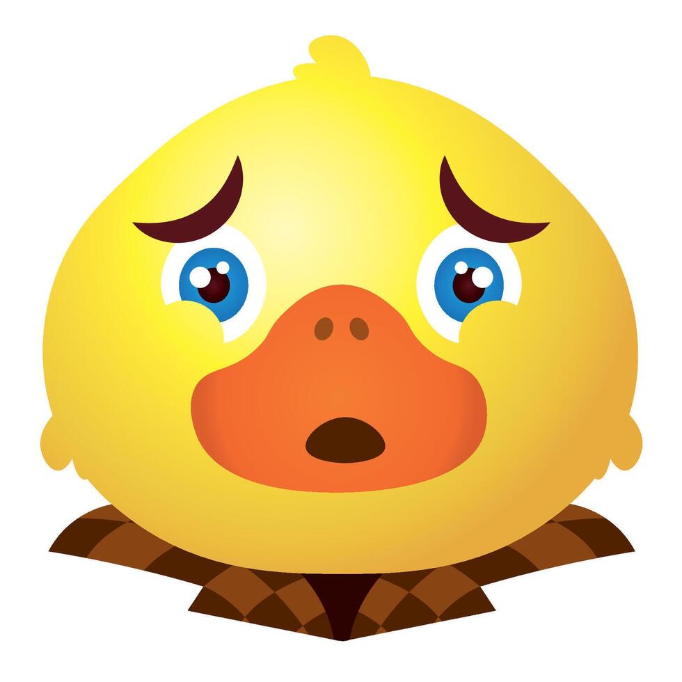 Worried duck in brown outfit. vector
