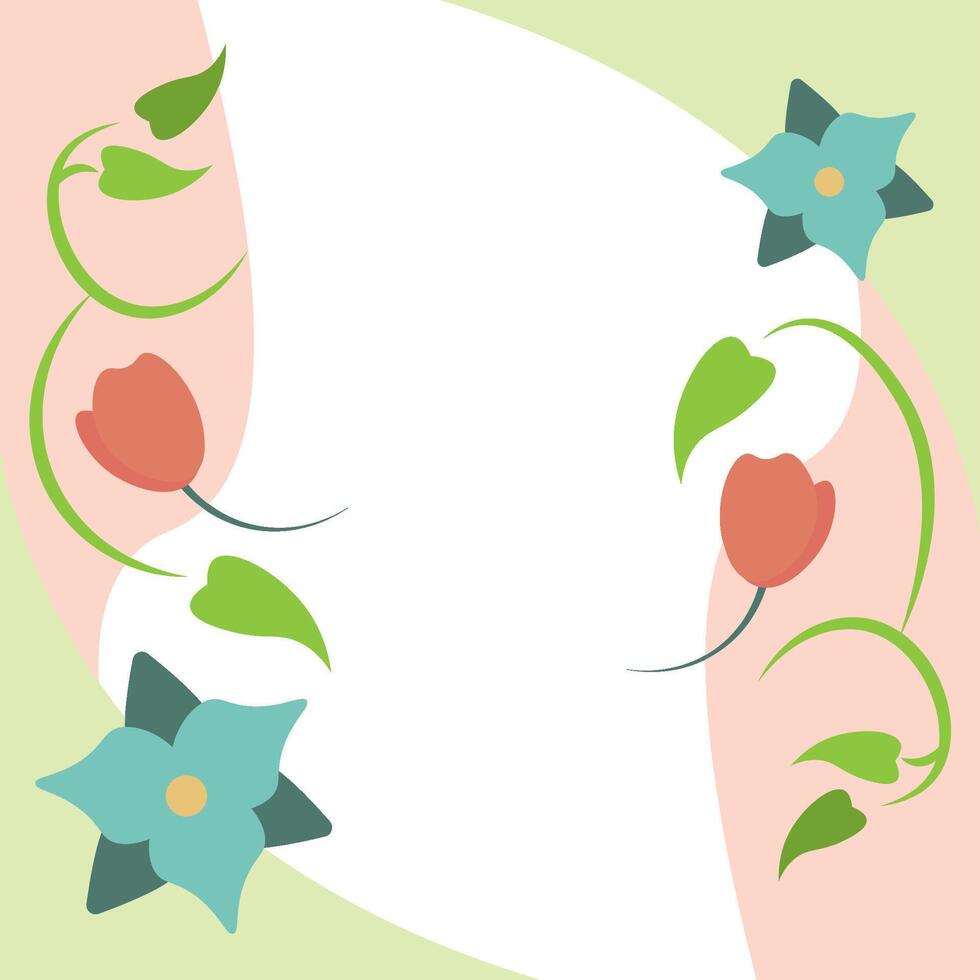 Floral vine curved corner art. vector