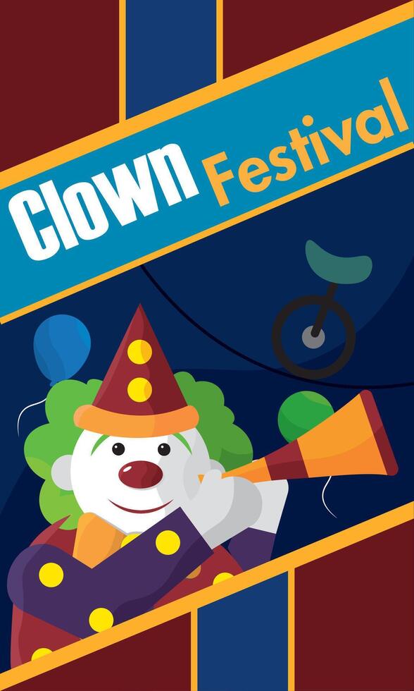 Clown at festive festival. vector