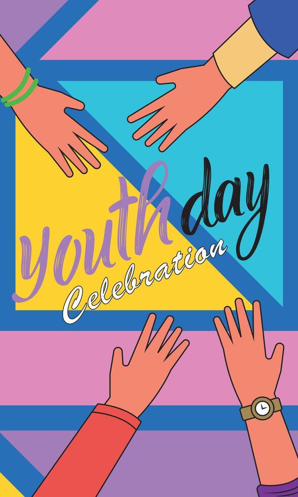 Youth day hands celebration. vector