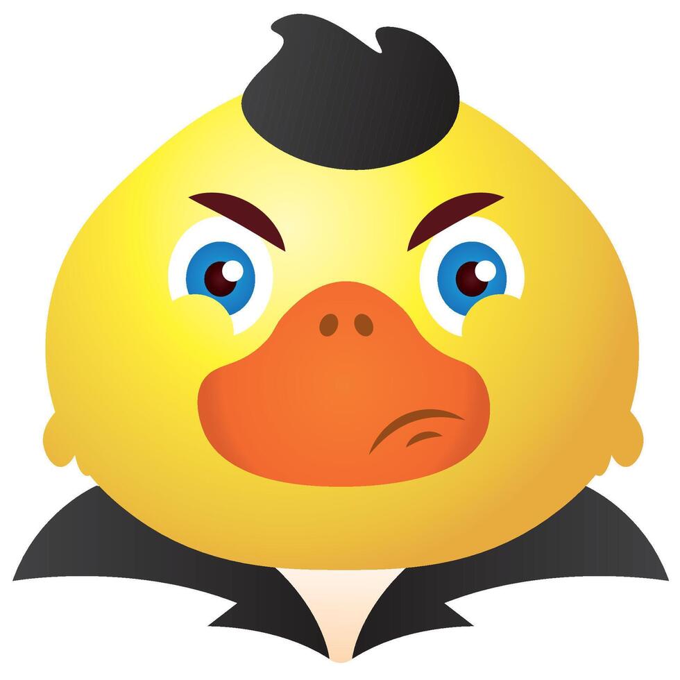Angry duck with vampire suit. vector