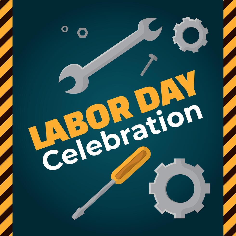 Mechanical Labor Day layout. vector