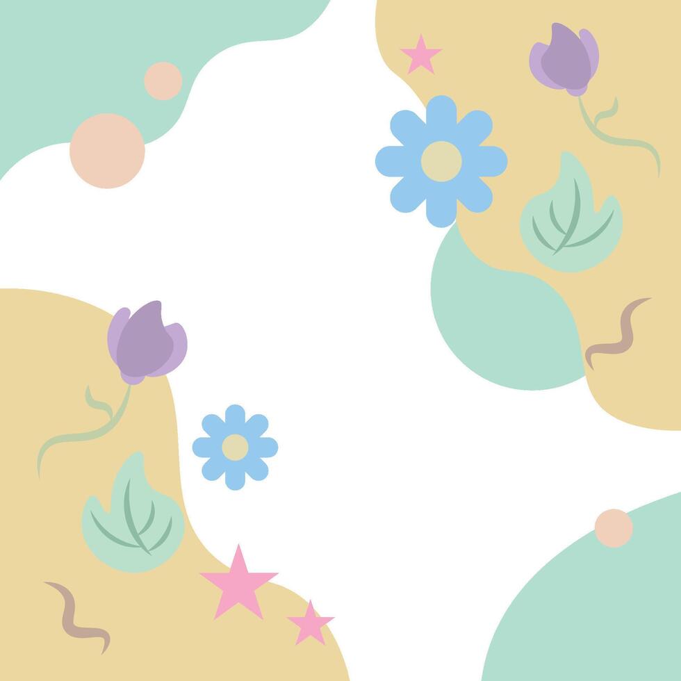Floral stars spring backdrop. vector