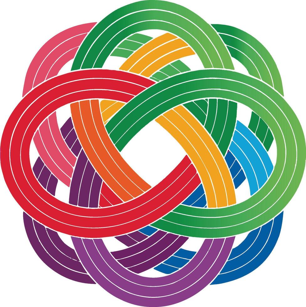 Colorful Intertwined Circles Graphic vector