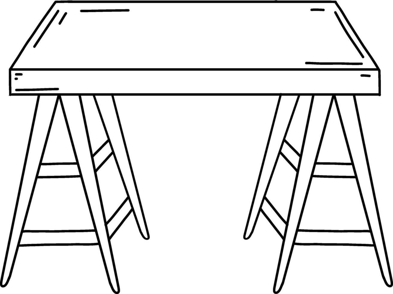 Desk sketch in Doodle style.Hand-drawn illustration vector