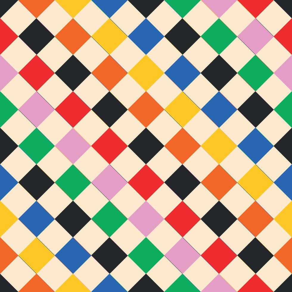 retro geometrical pattern with squares vector