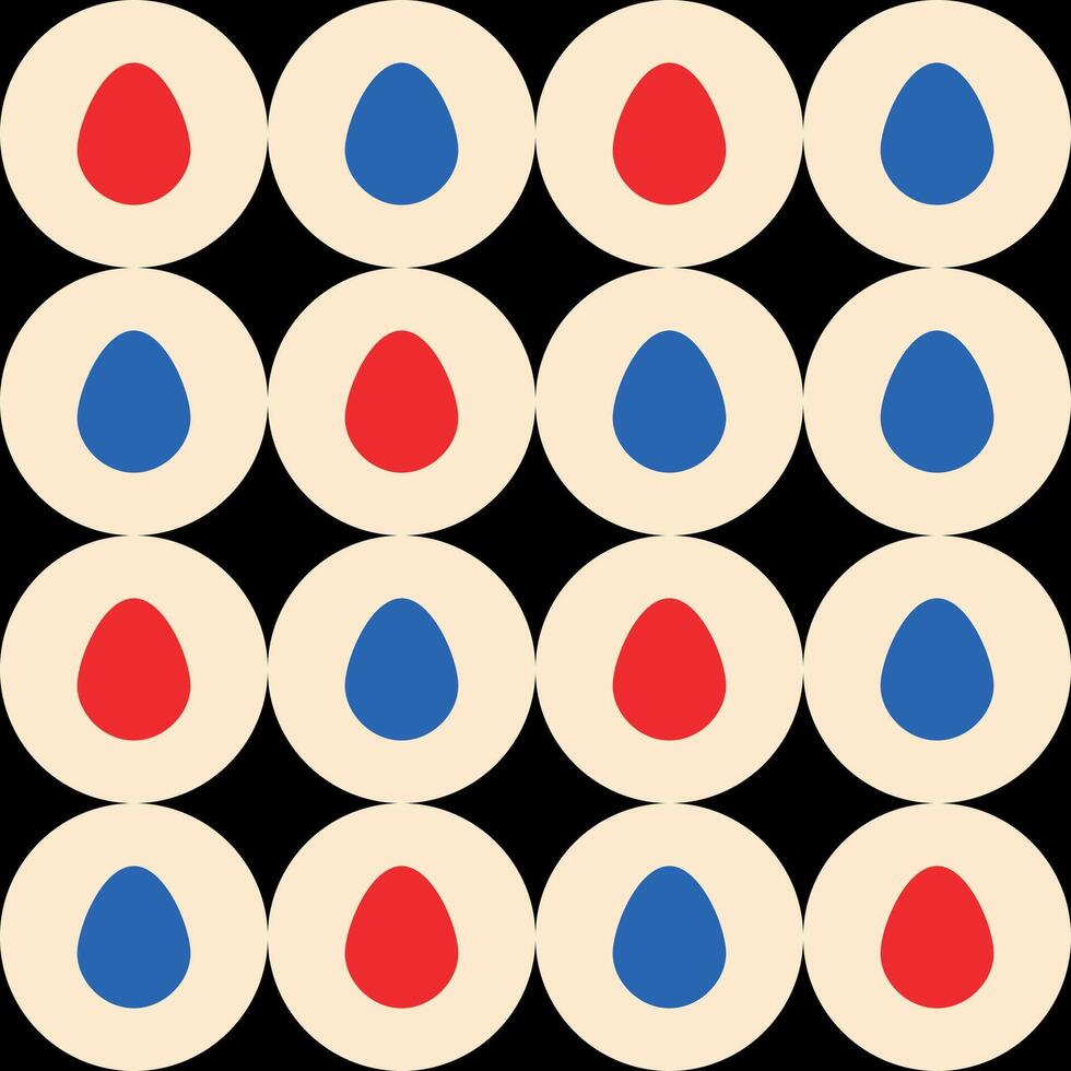 Black geometrical pattern with eggs vector