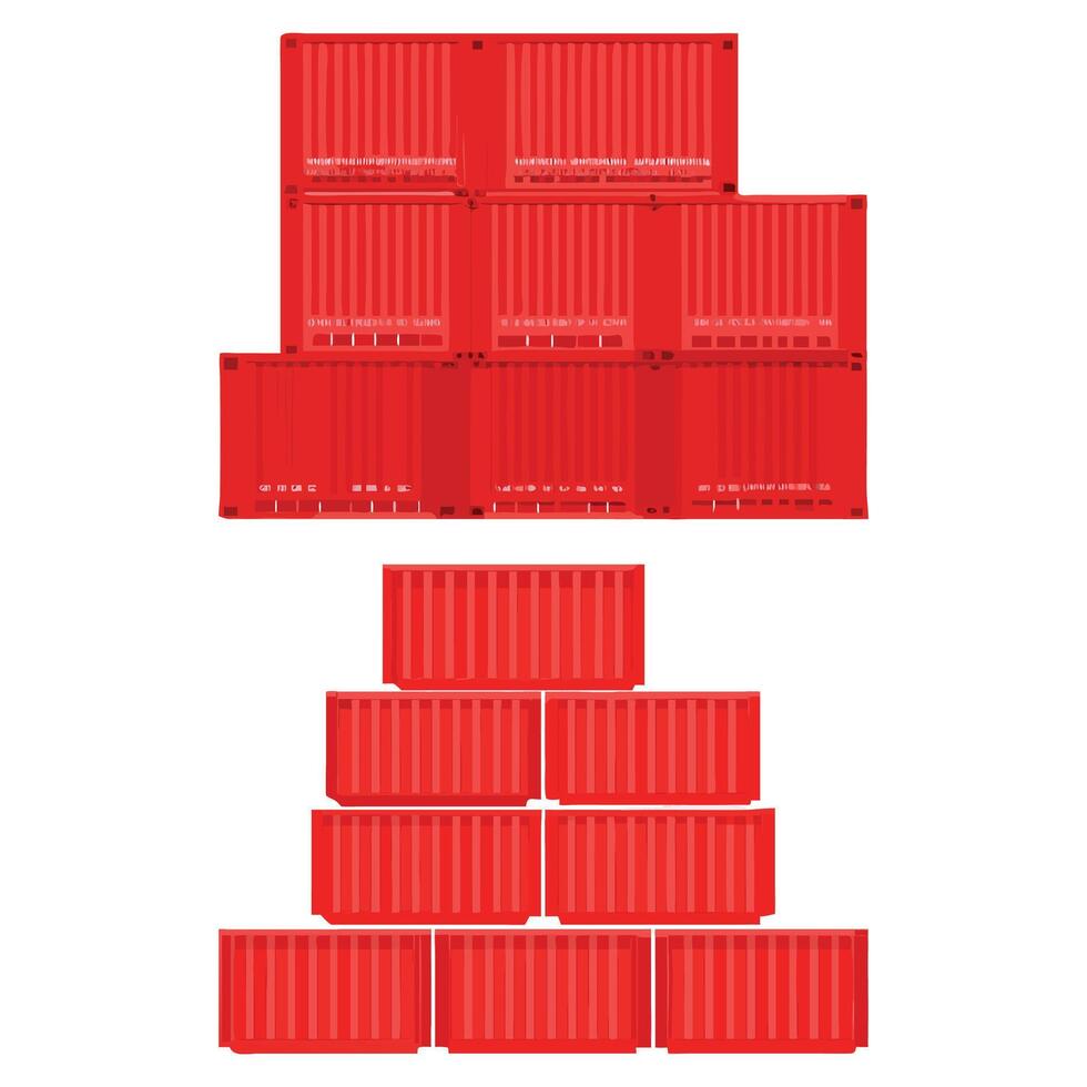 Red shipping container, Cargo Container vector