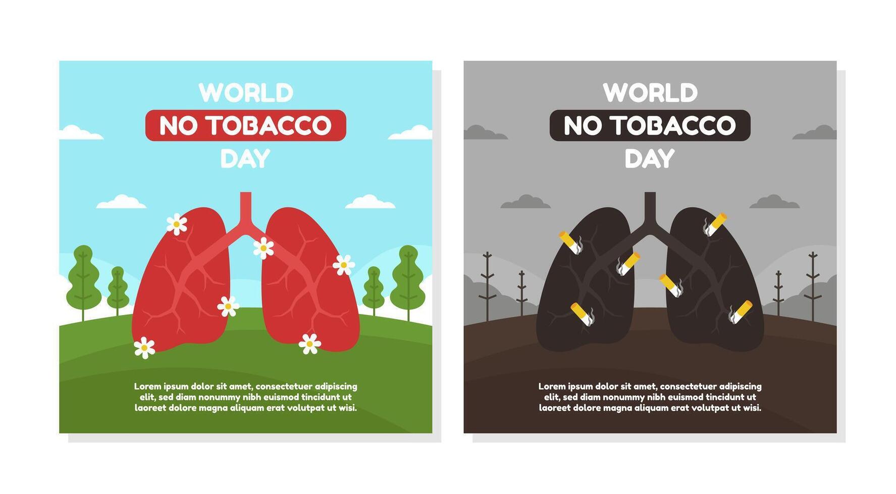 A collection of World No Tobacco Day greetings suitable for health campaigns and social media posts vector