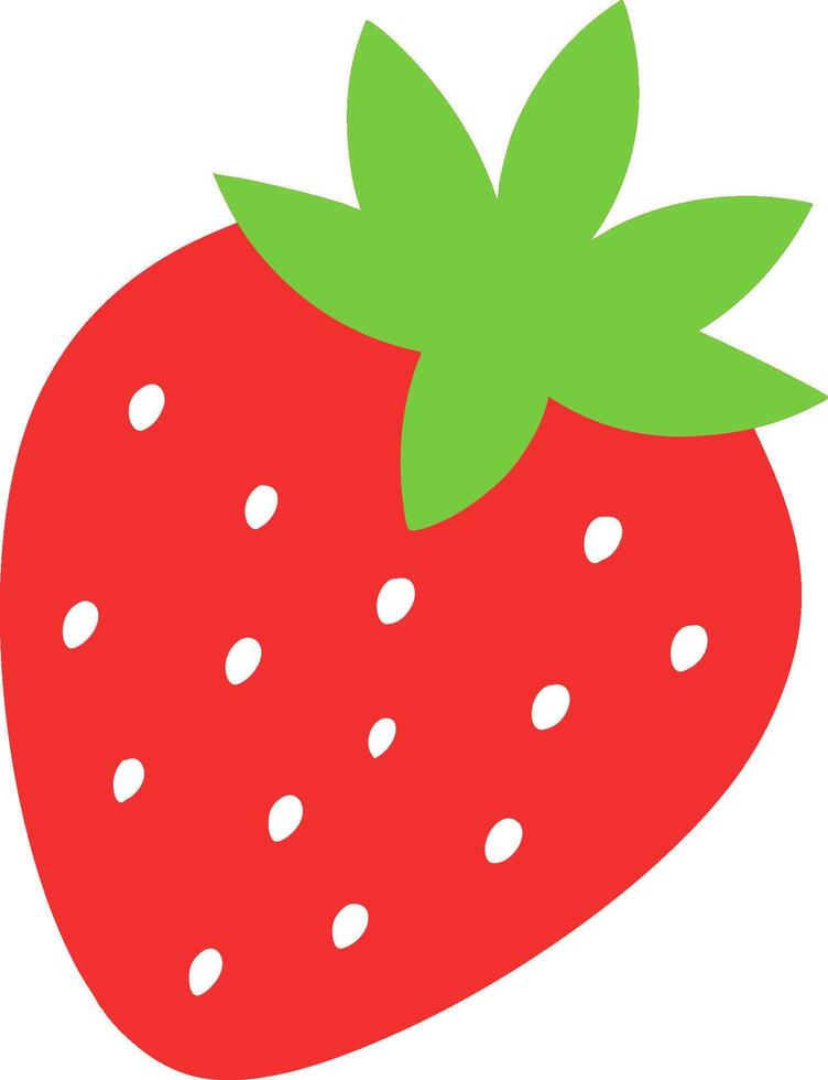 Strawberry red fruit with hand draw icon LOGO vector