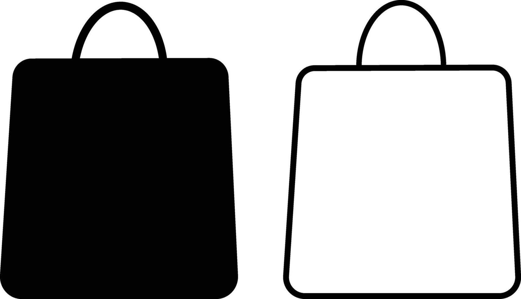 Shopping bag icon set. Outline bag symbol., Shopping bag basket icons white background, vector