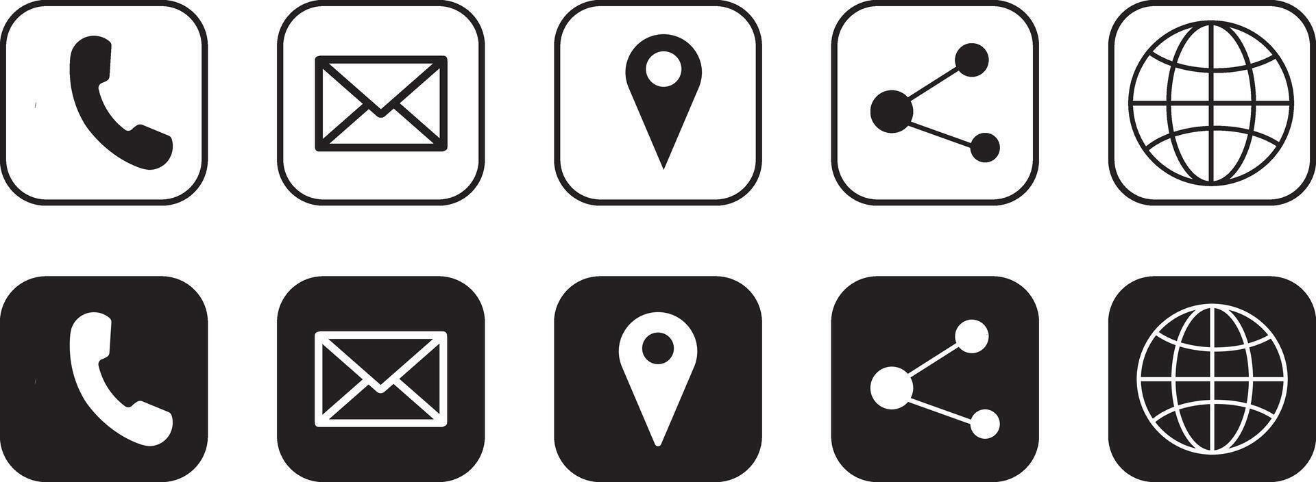 Website set icon. contact information icon. for computer and location website, Communication contact, symbol illustration, vector