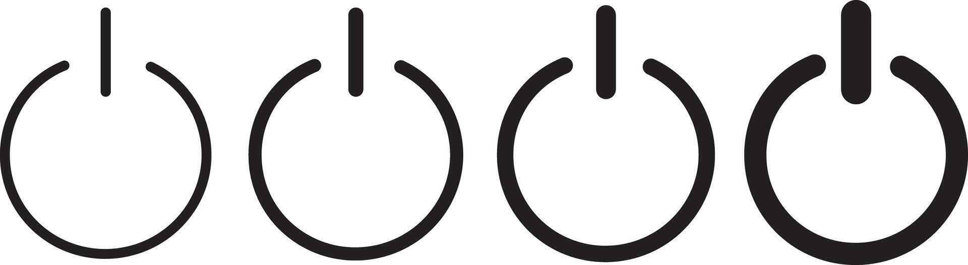 set of Electric power icons . Electric power sign. Start power sign, illustration sign symbol,button sign on white background vector