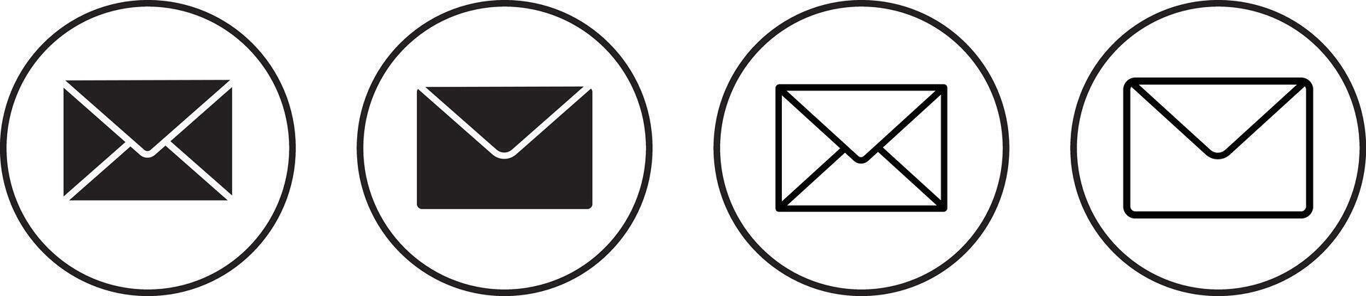 set of mail icons set. Mail icon for illustration, with checkmark and email, vactor background sign, vector