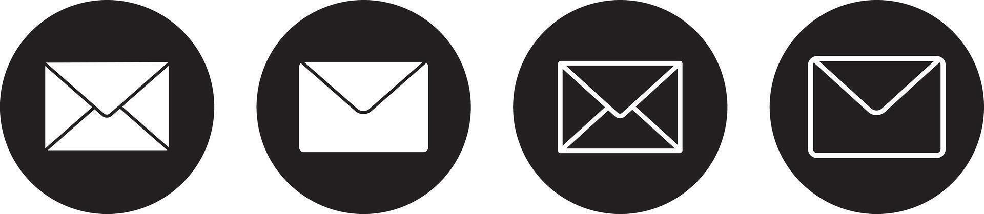 mail icon set vactor. Mail icon for web, with checkmark and email, vactor illustration sign, vector