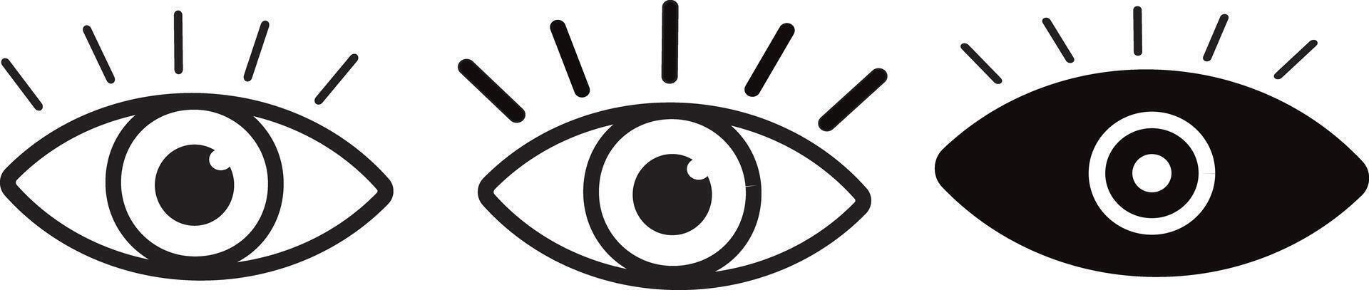 eyesight symbol illustration, Set vectors of eye. black icon isolated on transparent vactor,