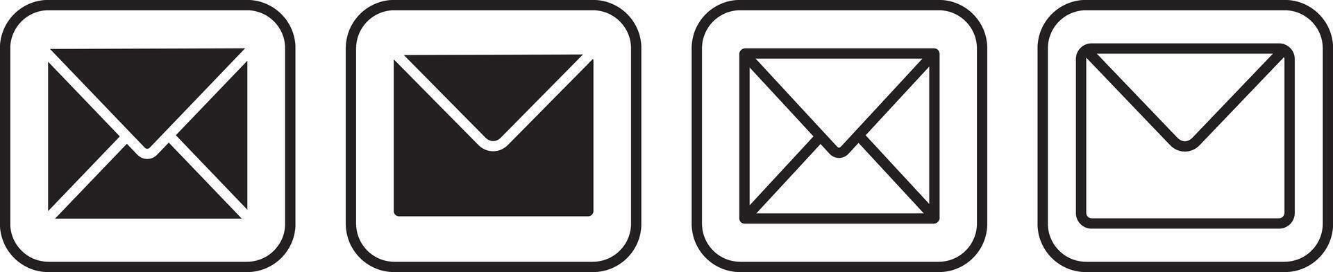 Prset of mail icons set vactor. Mail icon for web, with checkmark and email, vactor illustration sign,int vector