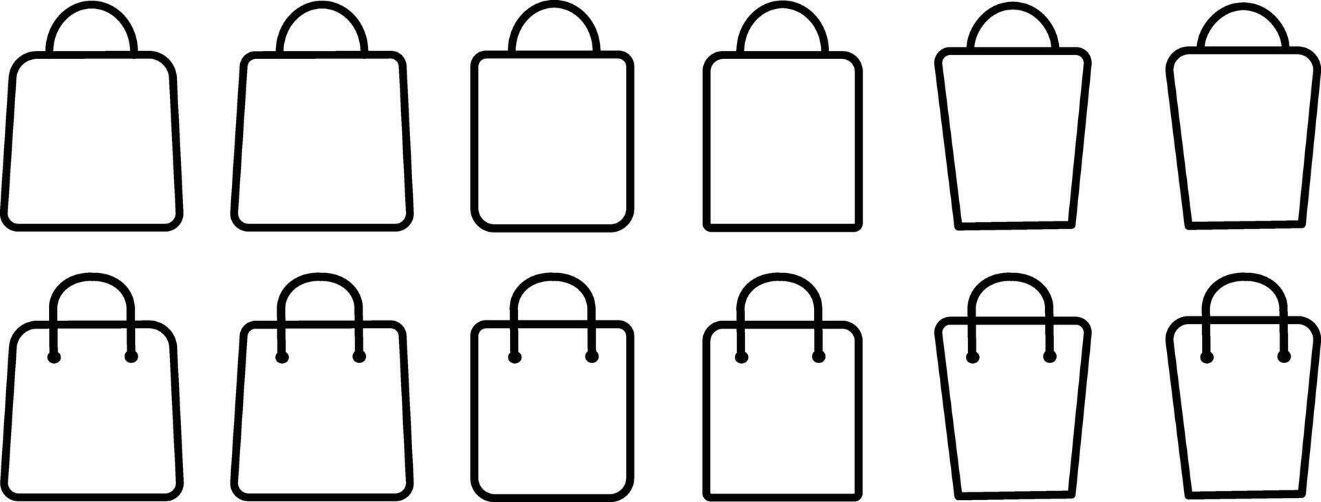 set of tha bag icon set . Online Shop icons. shopping bag icon Flat line sign, Shopping bag icon white background, vector