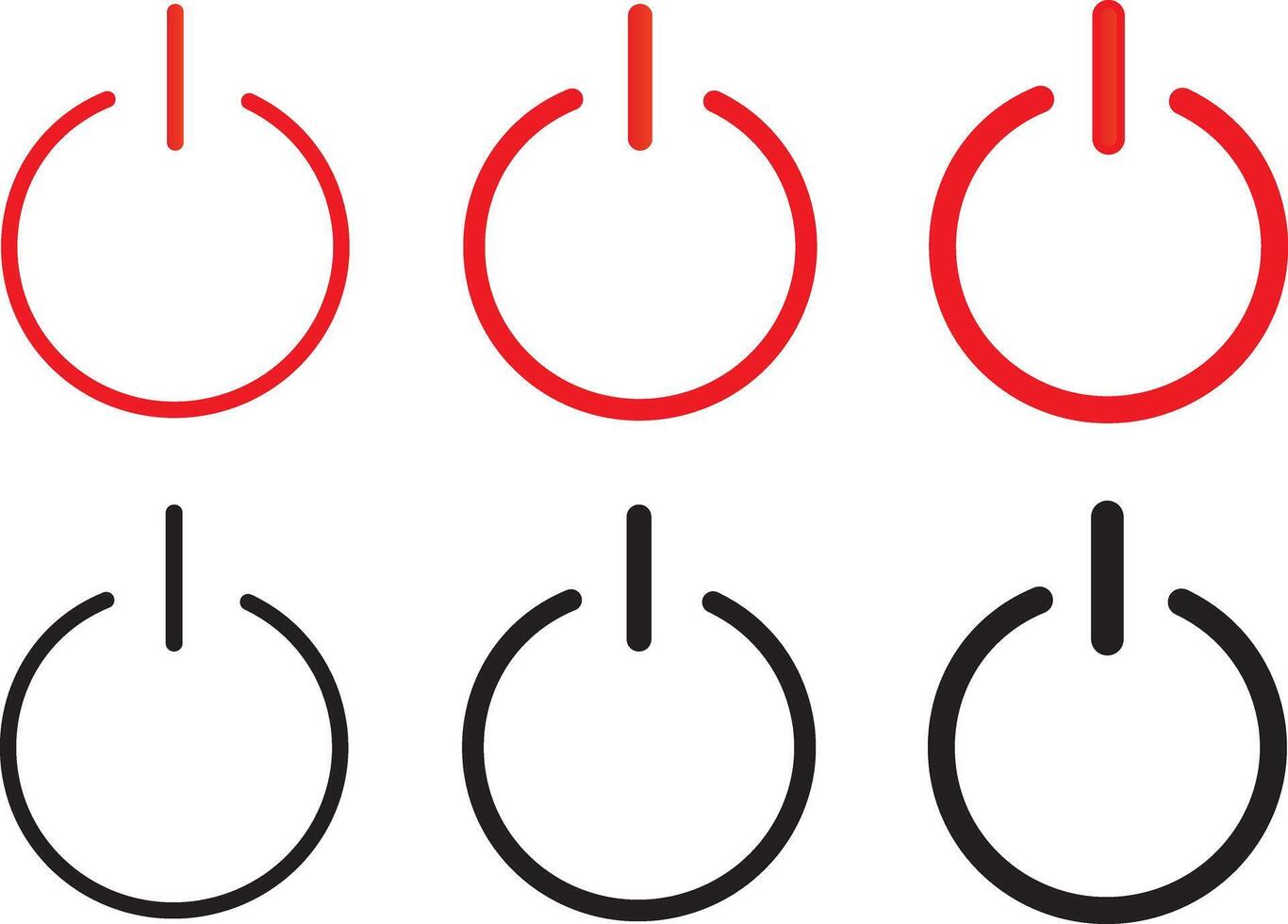 On off power button icon set. Electric power sign. Start power sign, illustration sign symbol background vector