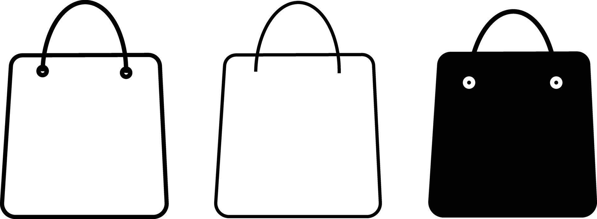 Outline bag symbol sign . shopping line icon. shopping bag icon Flat line sign, Shopping bag icon white background, vector