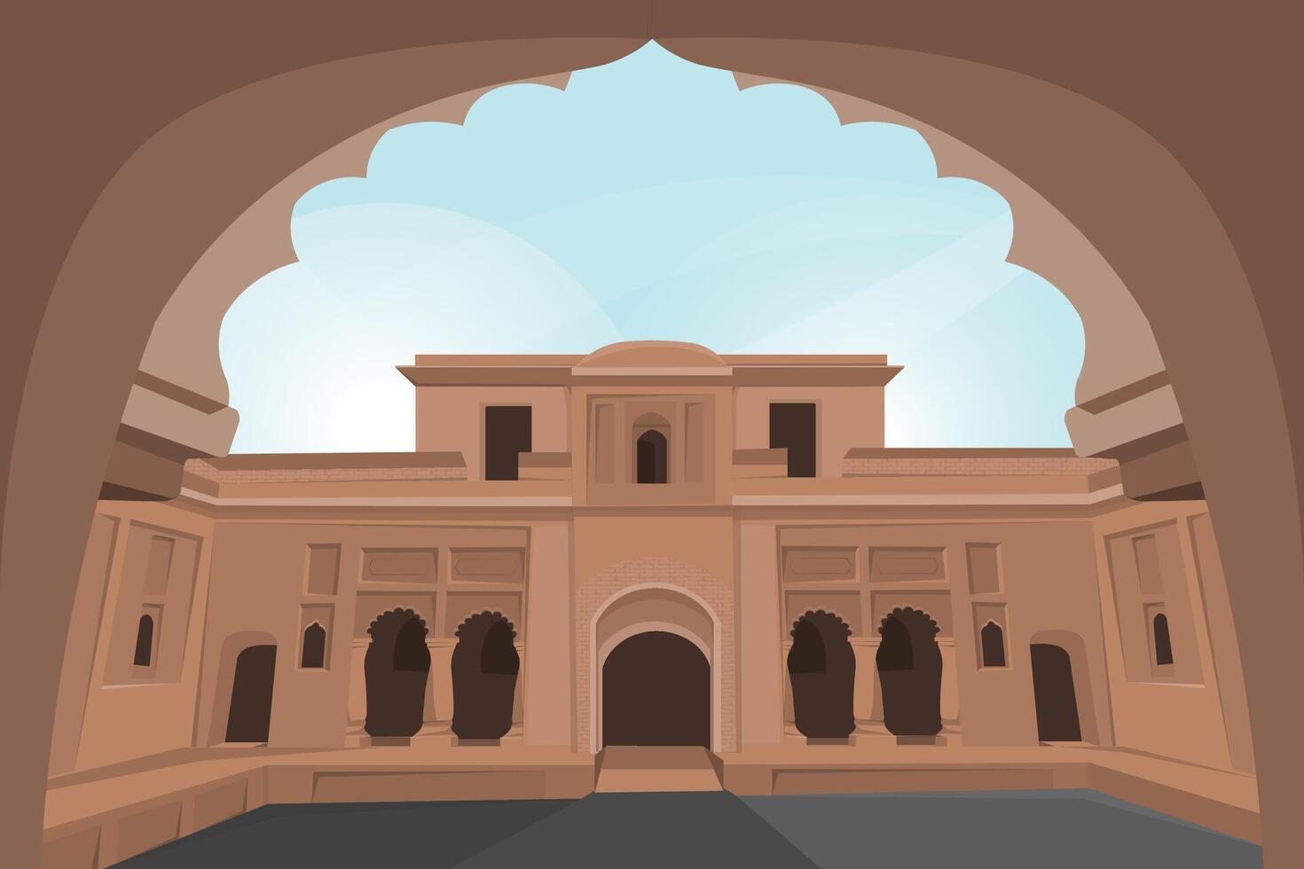 indian ancient structure vector