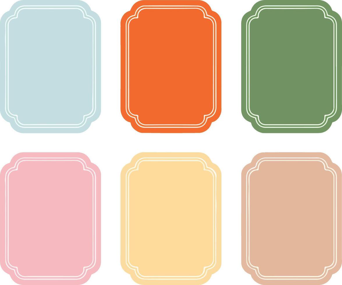 six different colored frames with different shapes vector