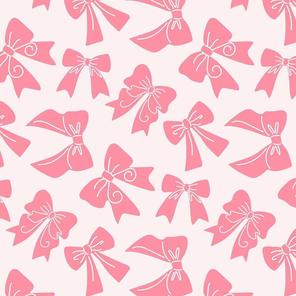Delicate pastel bows-ribbons, seamless background. vector
