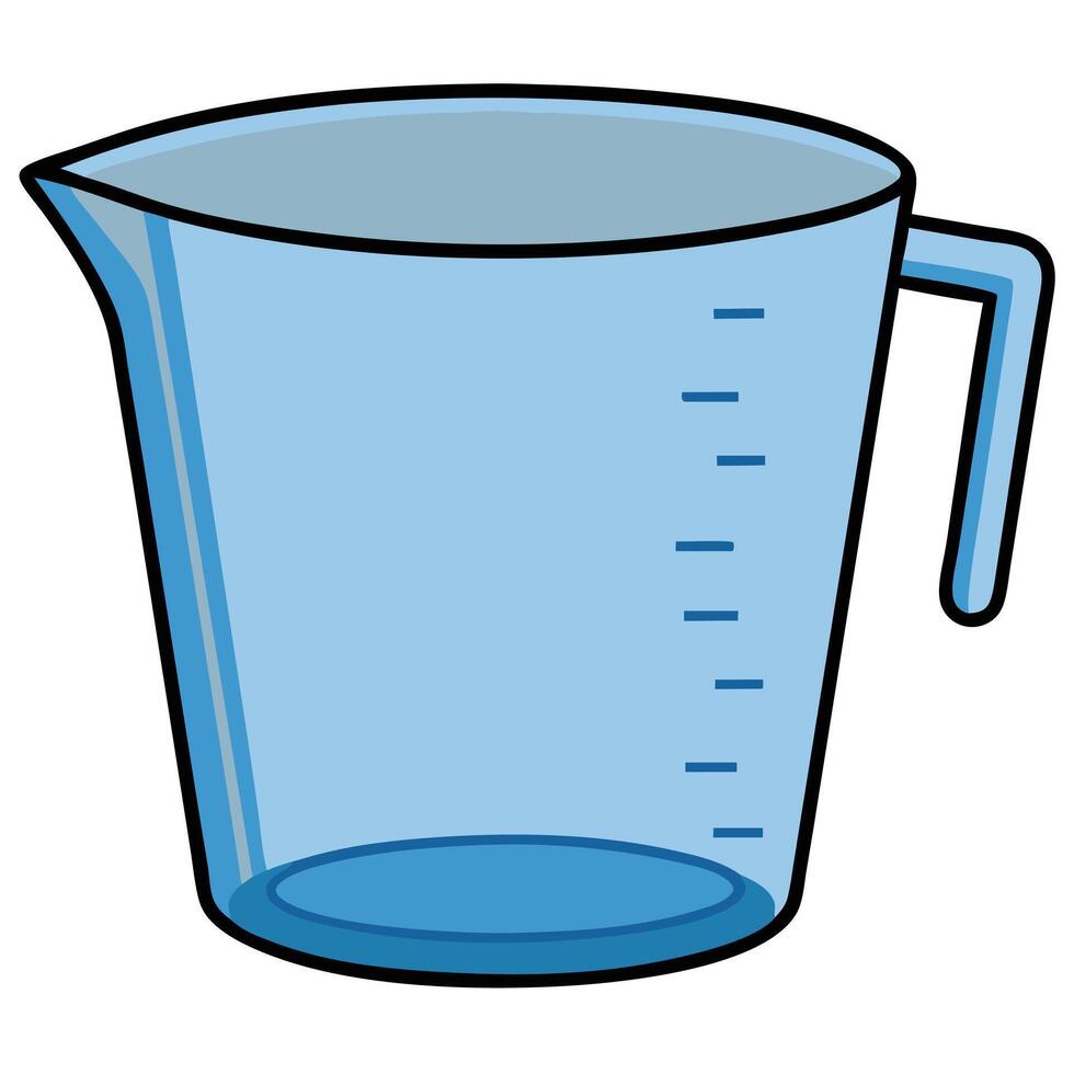 A measuring cup with a handle on a white background vector