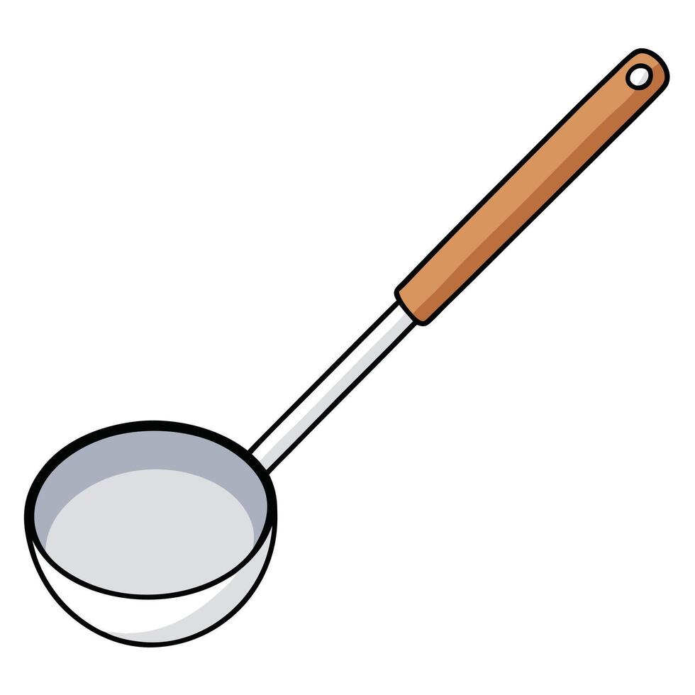 A spoon with a handle on a white background vector