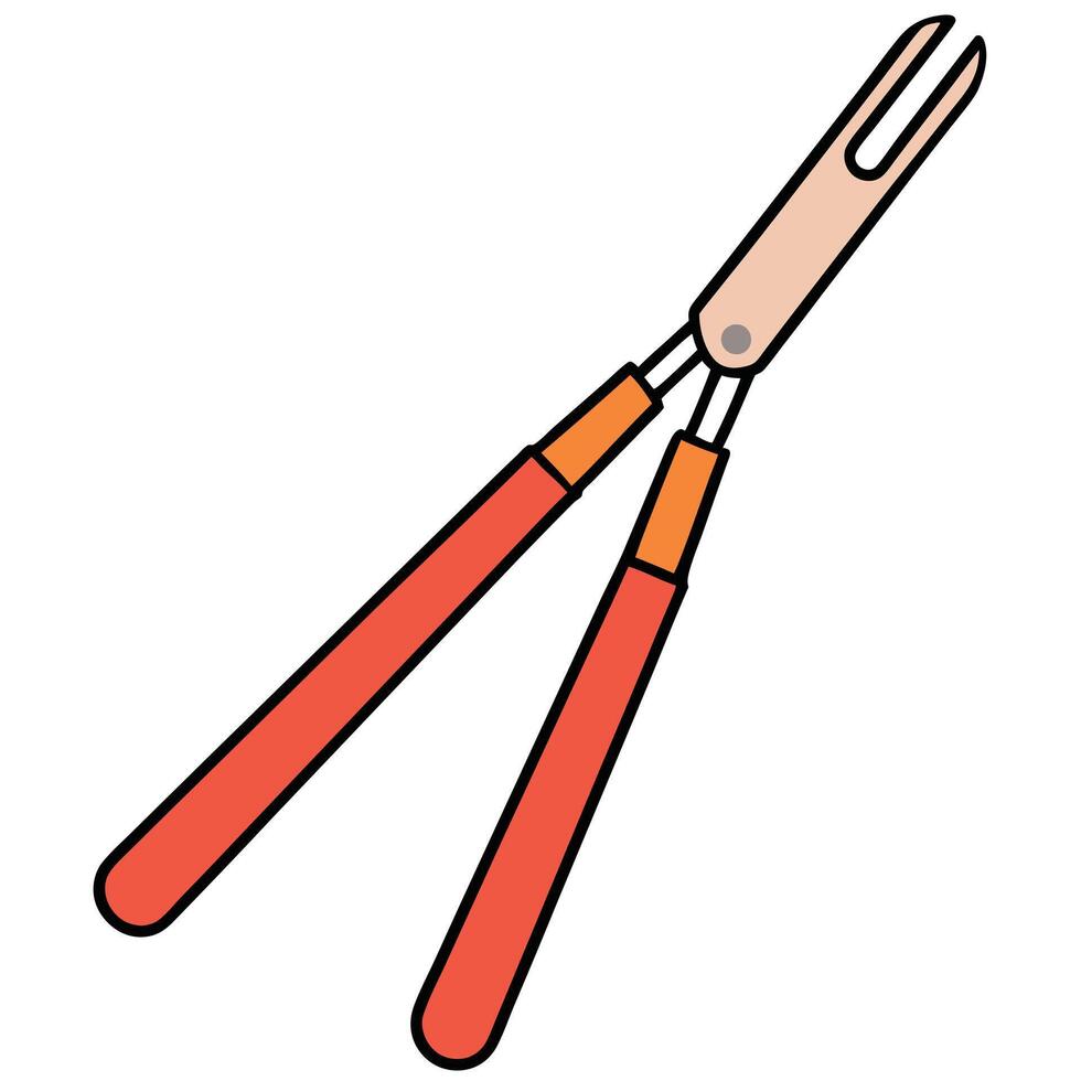 A pair of tongs with handles on a white background vector
