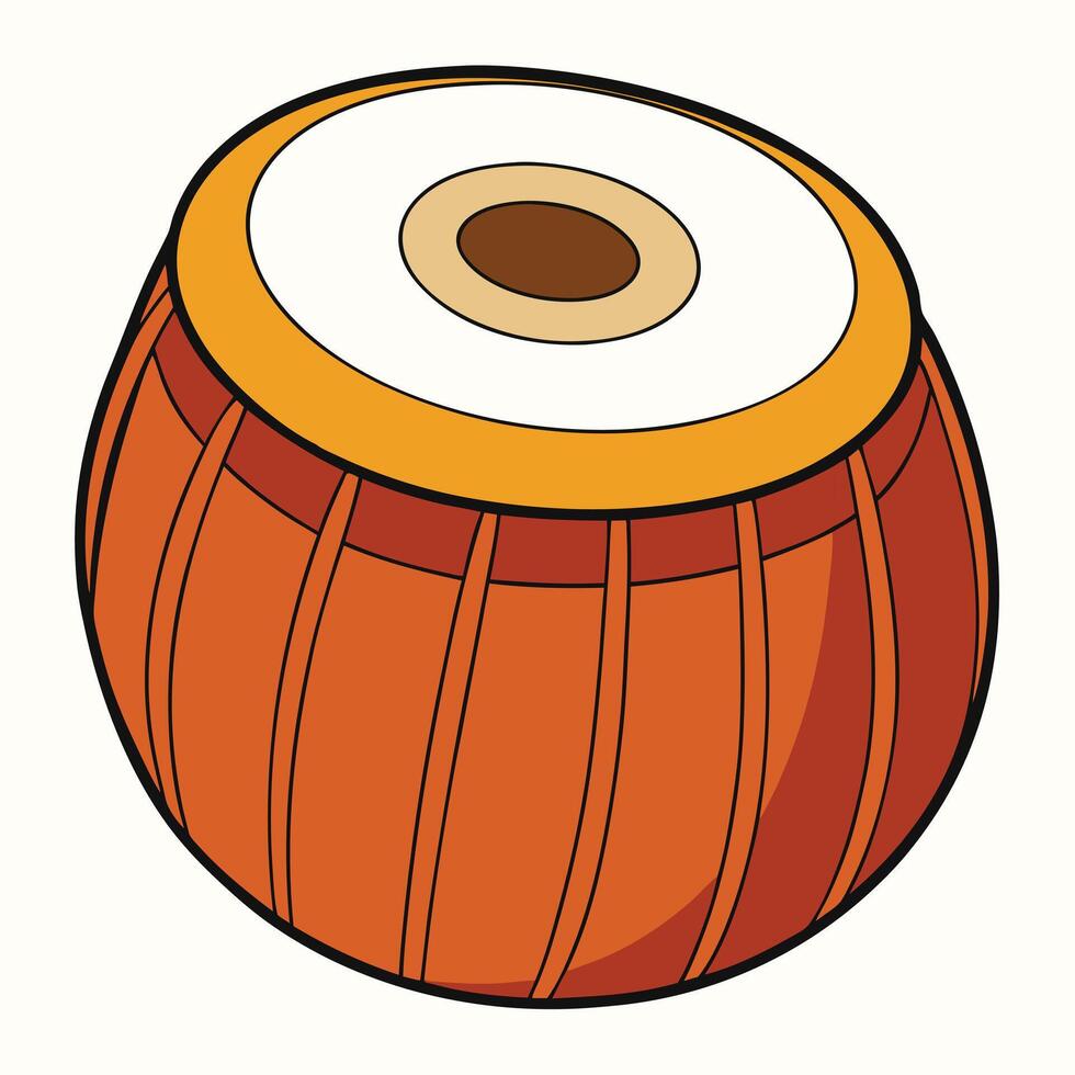 A cartoon indian tabla drum on a white background vector